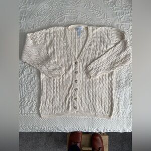 Lands’ End Vintage Cable Knit Cardigan